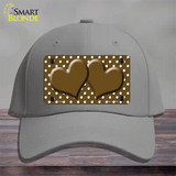 Brown White Polka Dot Center Hearts Novelty License Plate Hat Cotton / Gray