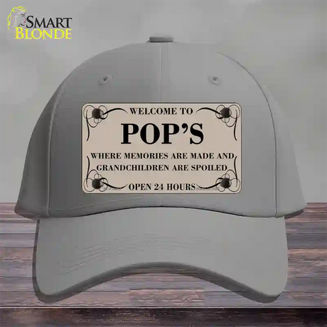 Welcome To Pops Novelty License Plate Hat Cotton / Gray