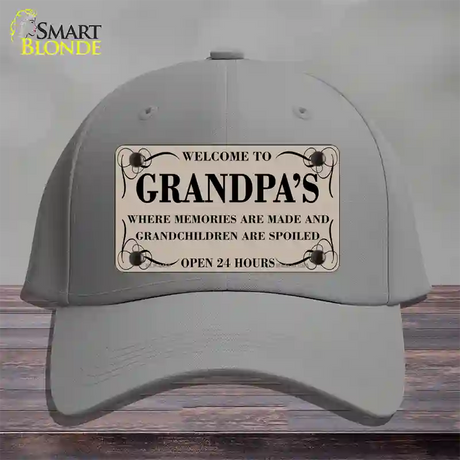 Welcome To Grandpas Novelty License Plate Hat Cotton / Gray