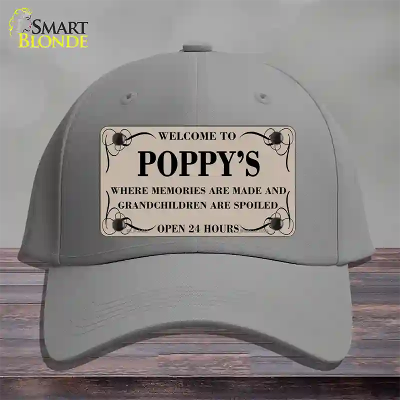 Welcome To Poppys Novelty License Plate Hat Cotton / Gray