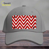 Red White Large Chevron Novelty License Plate Hat Cotton / Gray
