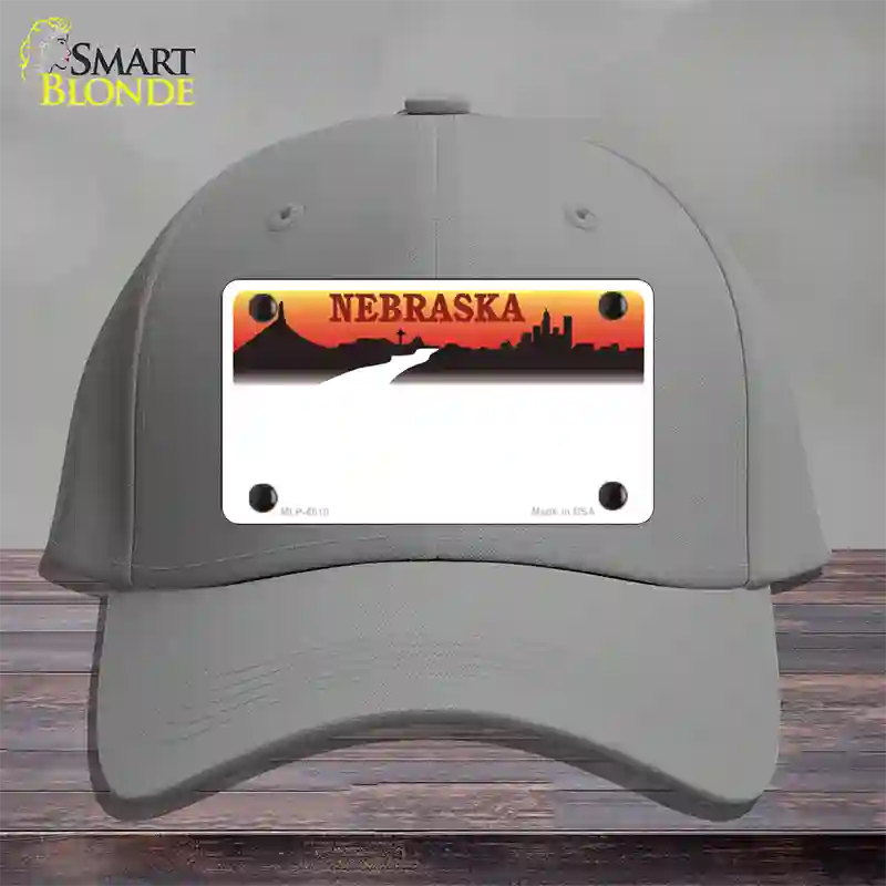 Nebraska Amber State Blank Novelty License Plate Hat Cotton / Gray