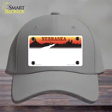 Nebraska Amber State Blank Novelty License Plate Hat Cotton / Gray