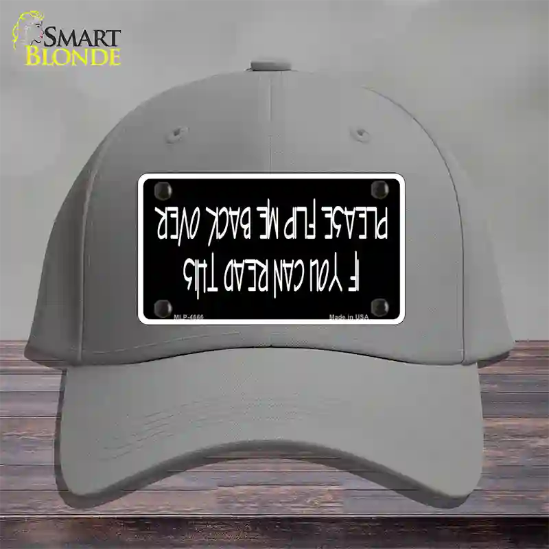 Flip Me Over Metal Novelty License Plate Hat Cotton / Gray