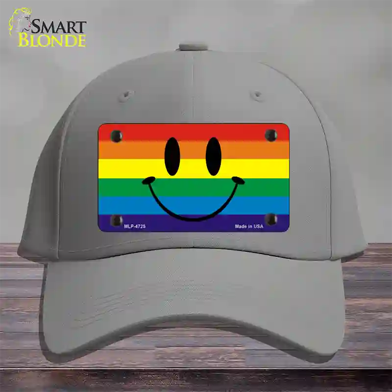 Smiley Face Novelty License Plate Hat Cotton Gray