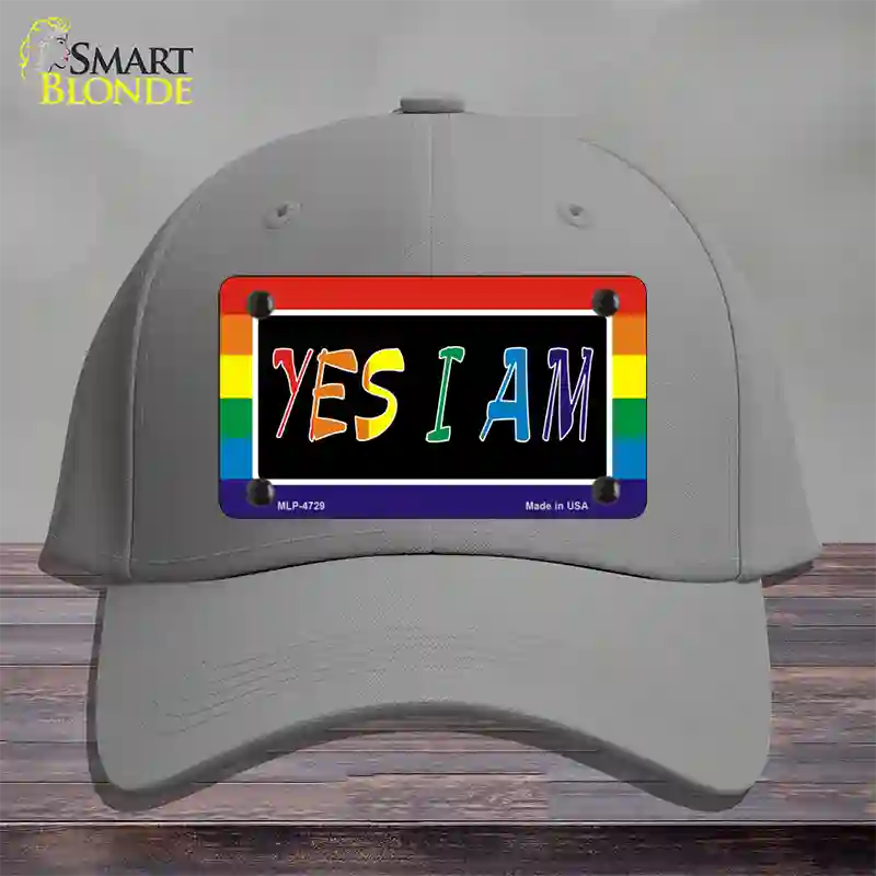 Yes I Am Novelty License Plate Hat Cotton Gray