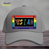 Yes I Am Novelty License Plate Hat Cotton Gray