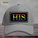 His Rainbow Novelty License Plate Hat Cotton Gray