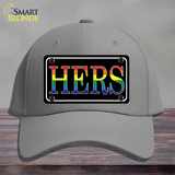 Hers Rainbow Novelty License Plate Hat Cotton Gray