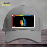 Thumbs Up Novelty License Plate Hat Cotton Gray