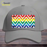 Rainbow White Chevron Novelty License Plate Hat Cotton / Gray