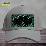 Green Black Chevon Hearts Novelty License Plate Hat Cotton / Gray