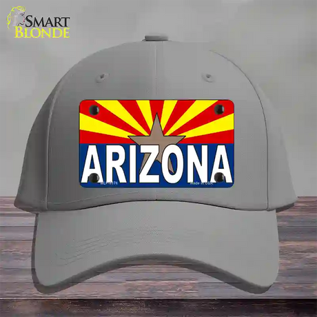 Arizona Flag White Arizona Novelty License Plate Hat Sign Cotton / Gray