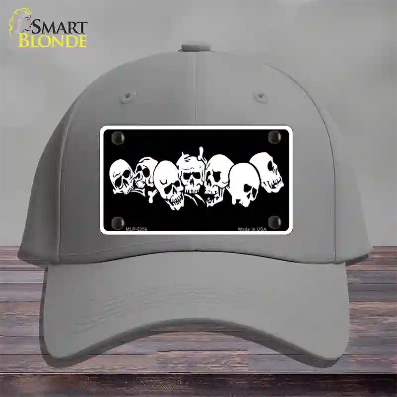 Skulls Novelty License Plate Hat Cotton / Gray