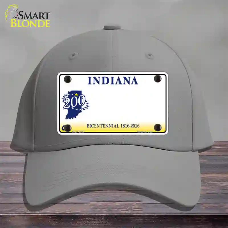 Indiana State Bicentennial Novelty License Plate Hat Cotton / Gray