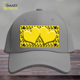 Yellow Black Anchor Yellow Heart Center Novelty License Plate Hat Cotton / Gray