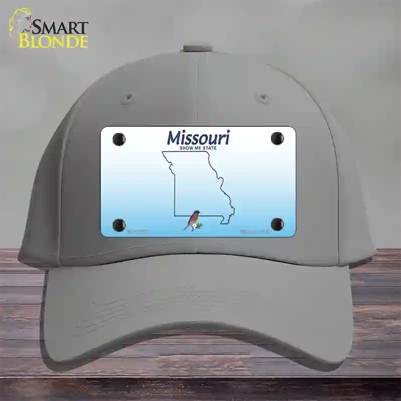 Missouri Show Me Blank Novelty License Plate Hat Cotton / Gray