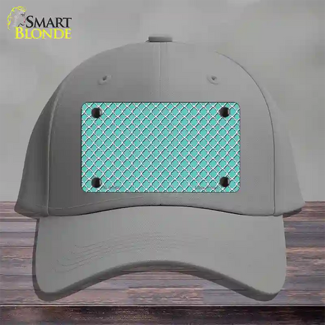 Tiffany Blue White Quatrefoil Novelty License Plate Hat Cotton / Gray