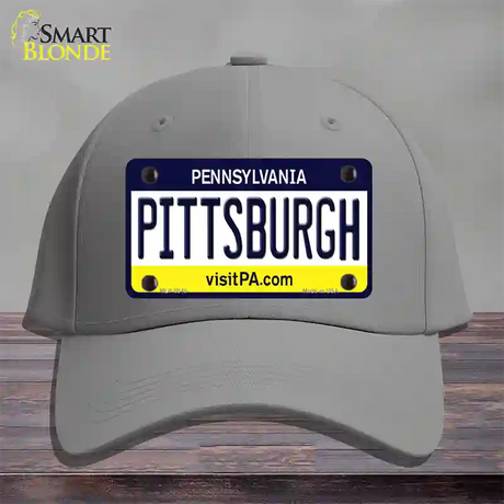 Pittsburgh Pennsylvania State Novelty License Plate Hat Cotton / Gray