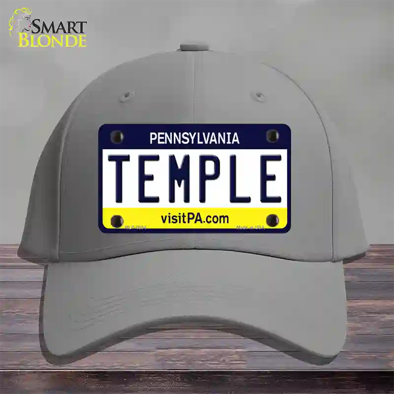 Temple Pennsylvania State Novelty License Plate Hat Cotton / Gray