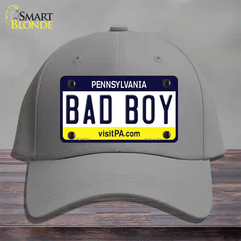 Bad Boy Pennsylvania State Novelty License Plate Hat Cotton / Gray