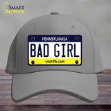 Bad Girl Pennsylvania State Novelty License Plate Hat Cotton / Gray