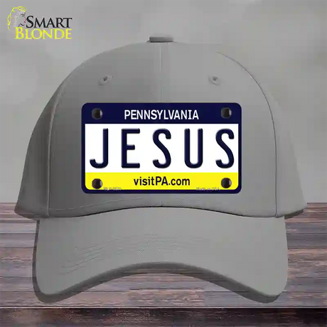 Jesus Pennsylvania State Novelty License Plate Hat Cotton / Gray