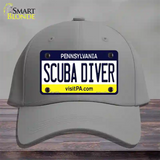 Scuba Diver Pennsylvania State Novelty License Plate Hat Cotton / Gray