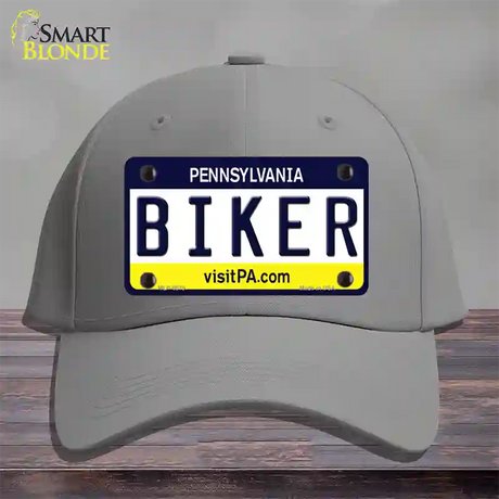 Biker Pennsylvania State Novelty License Plate Hat Cotton / Gray