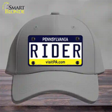 Rider Pennsylvania State Novelty License Plate Hat Cotton / Gray