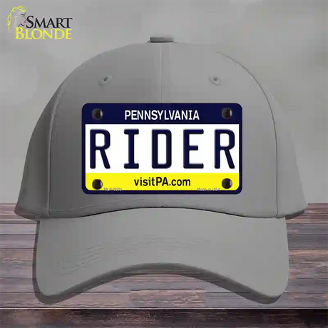 Rider Pennsylvania State Novelty License Plate Hat Cotton / Gray