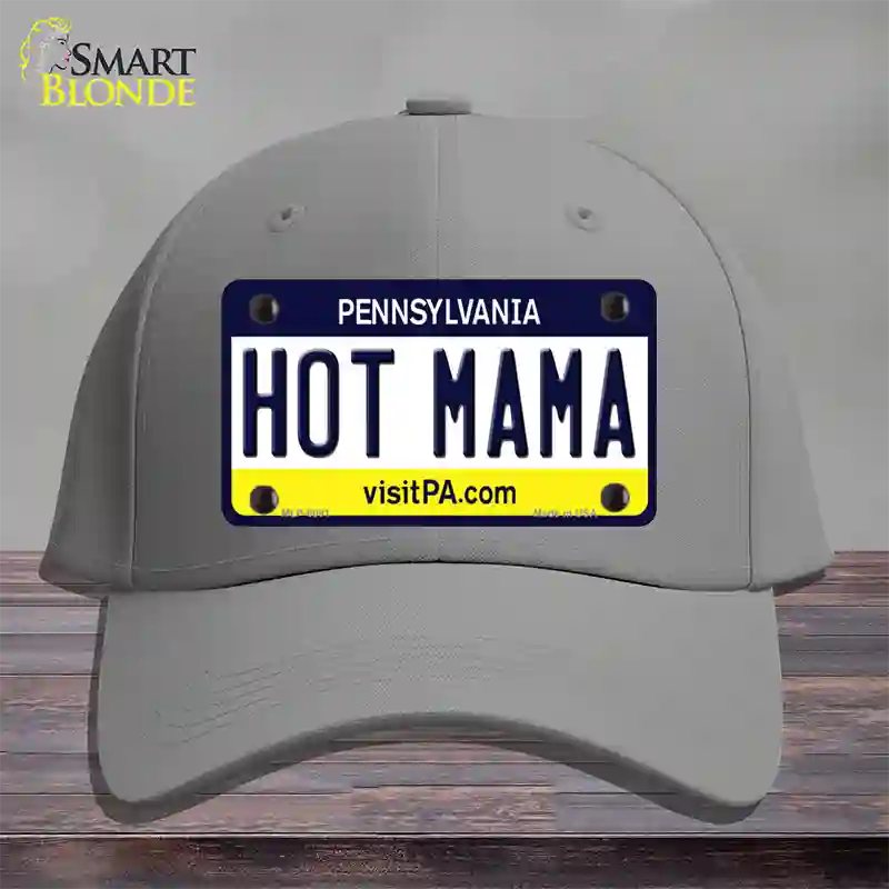 Hot Mama Pennsylvania State Novelty License Plate Hat Cotton / Gray