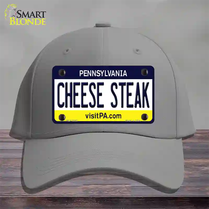 Cheese Steak Pennsylvania State Novelty License Plate Hat Cotton / Gray