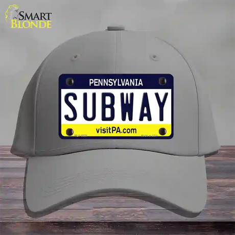 Subway Pennsylvania State Novelty License Plate Hat Cotton / Gray