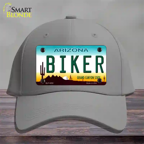 Arizona Biker Novelty License Plate Hat Cotton / Gray