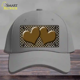 Brown White Quatrefoil Hearts Oil Rubbed Novelty License Plate Hat Cotton / Gray