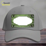 Lime Green White Anchor Scallop Oil Rubbed Novelty License Plate Hat Cotton / Gray