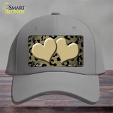 Gold Black Cheetah Hearts Oil Rubbed Novelty License Plate Hat Cotton / Gray