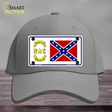Confederate Flag North Carolina Novelty License Plate Hat Cotton / Gray