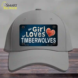 This Girl Loves Her Timberwolves Novelty License Plate Hat Cotton / Gray