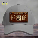 Historic Route 66 Vintage Novelty License Plate Hat Cotton Gray