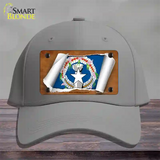 Northern Marianas Flag Scroll Novelty License Plate Hat Cotton / Gray