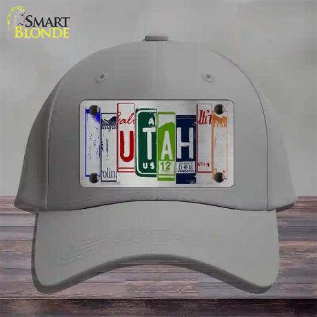 Utah License Plate Art Novelty License Plate Hat Cotton / Gray