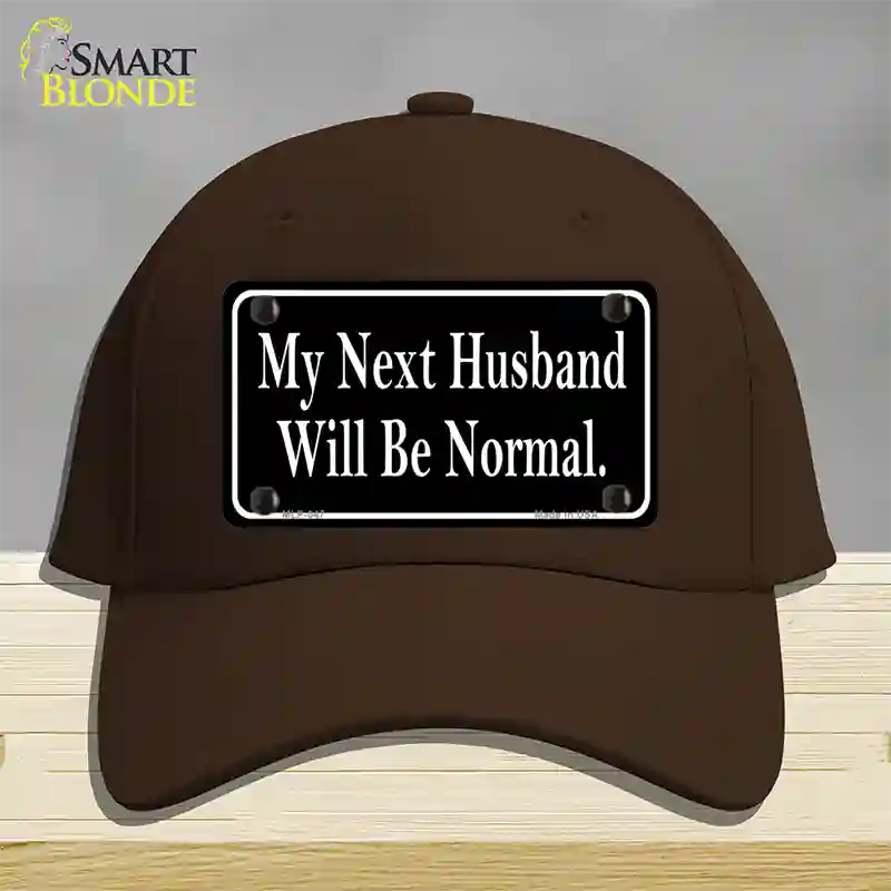 My Next Husband Novelty License Plate Hat Cotton / Dark Brown