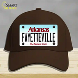 Fayetteville Arkansas Novelty License Plate Hat Cotton / Dark Brown