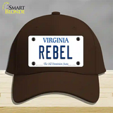 Rebel Virginia Novelty License Plate Hat Cotton / Dark Brown