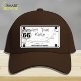 US Route 66 Map Novelty License Plate Hat Cotton / Dark Brown