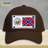 Confederate Flag Arkansas Seal Novelty License Plate Hat Cotton / Dark Brown