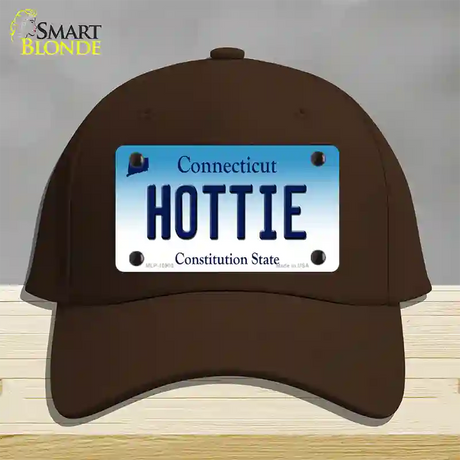 Hottie Connecticut Novelty License Plate Hat Cotton / Dark Brown
