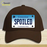 Spoiled Connecticut Novelty License Plate Hat Cotton / Dark Brown